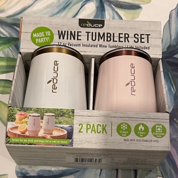 NWT Reduce 2 pack 12oz wine tumbler set White/Cotton - Picture 1 of 6